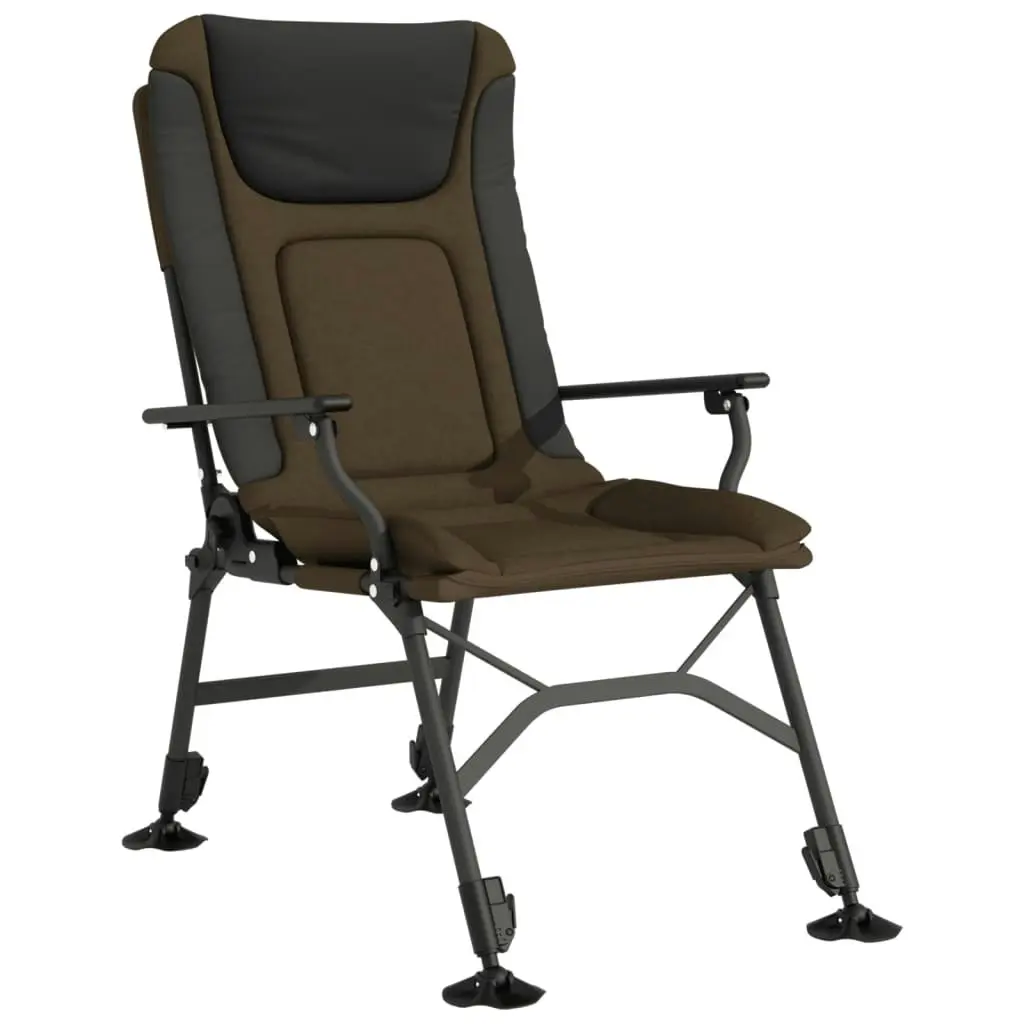 Fishing Chair with Armrest Foldable Taupe 4006419