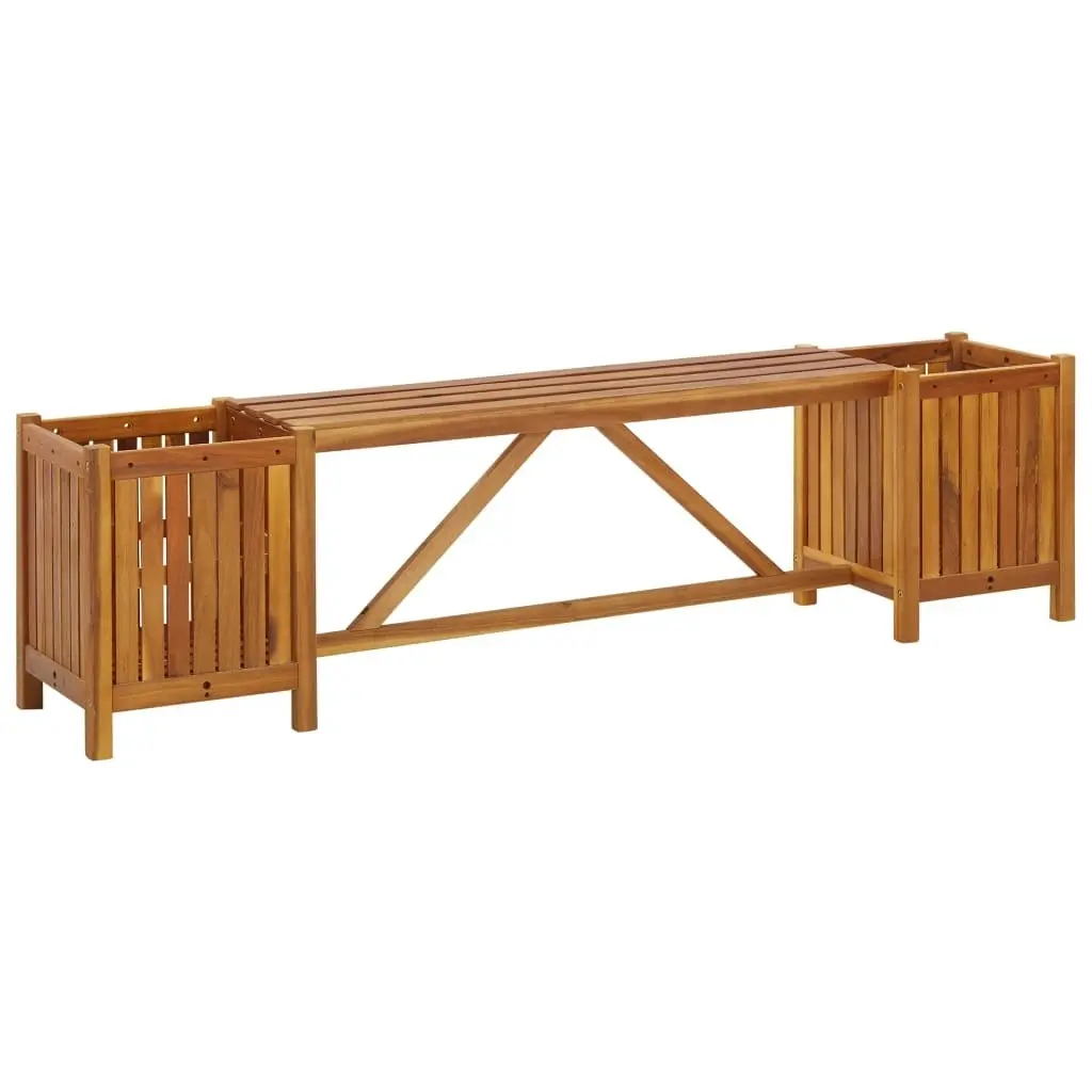 Garden Bench with 2 Planters 150x30x40 cm Solid Acacia Wood 46344