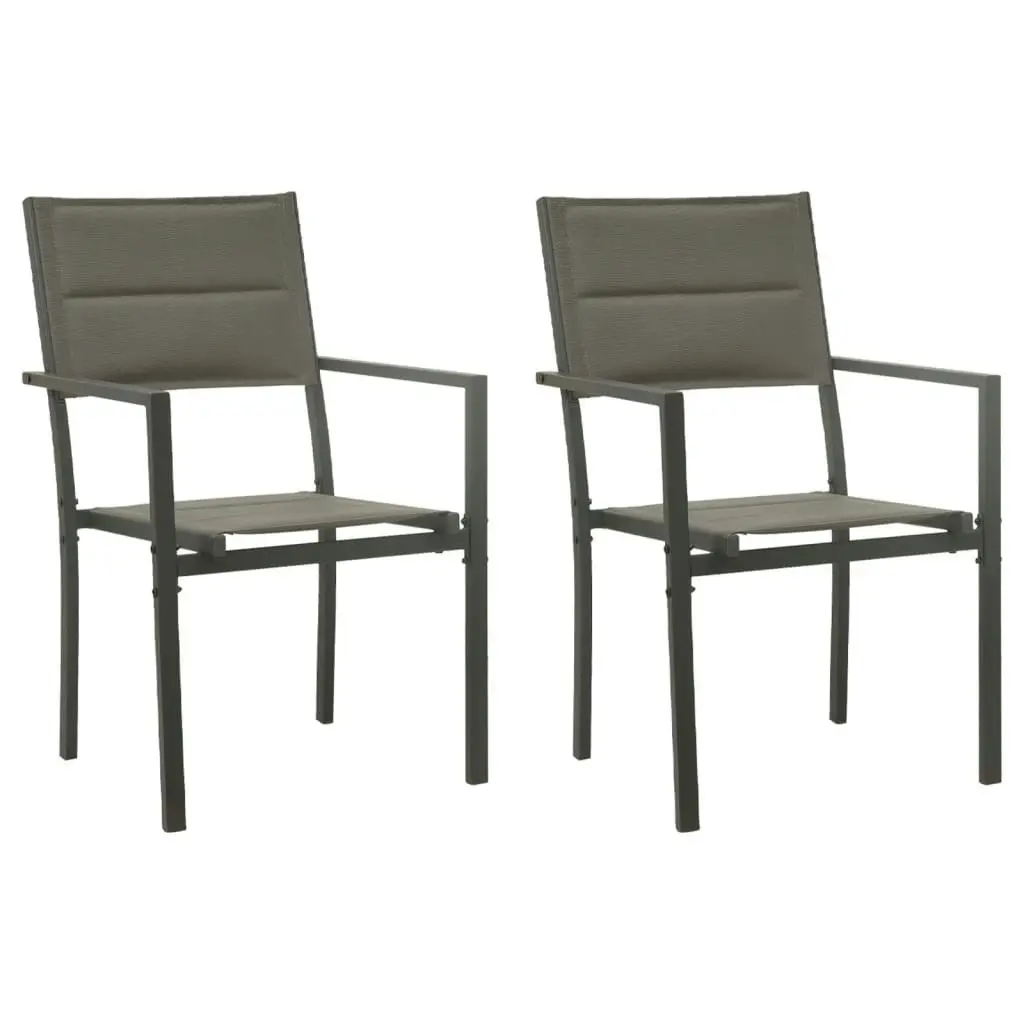 Garden Chairs 2 pcs Textilene and Steel Grey and Anthracite 313079