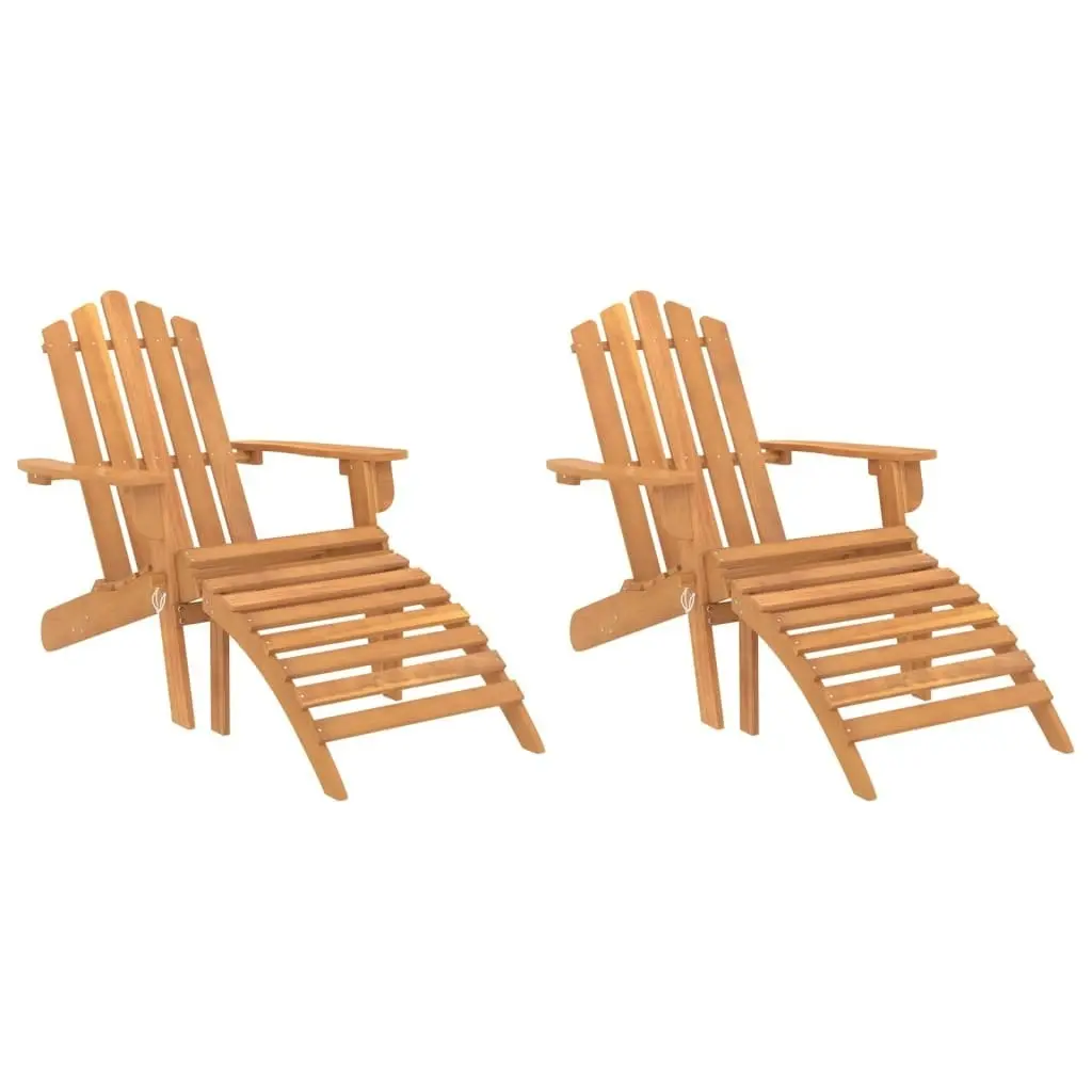 Garden Adirondack Chairs with Footrests 2 pcs Solid Wood Acacia 3145015