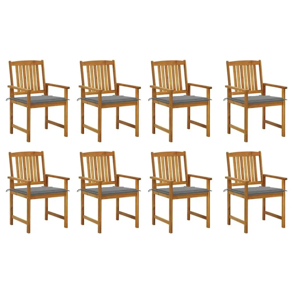 Garden Chairs with Cushions 8 pcs Solid Acacia Wood 3078167