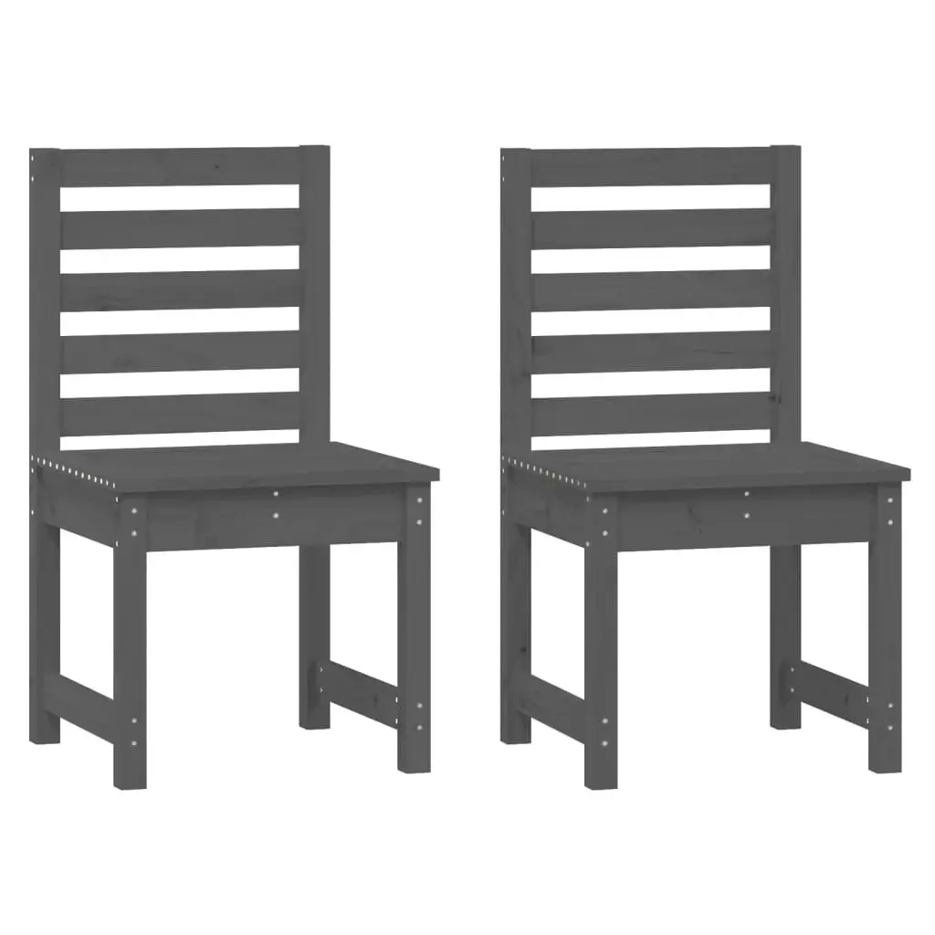 Garden Chairs 2 pcs Grey 50x48x91.5 cm Solid Wood Pine 824027