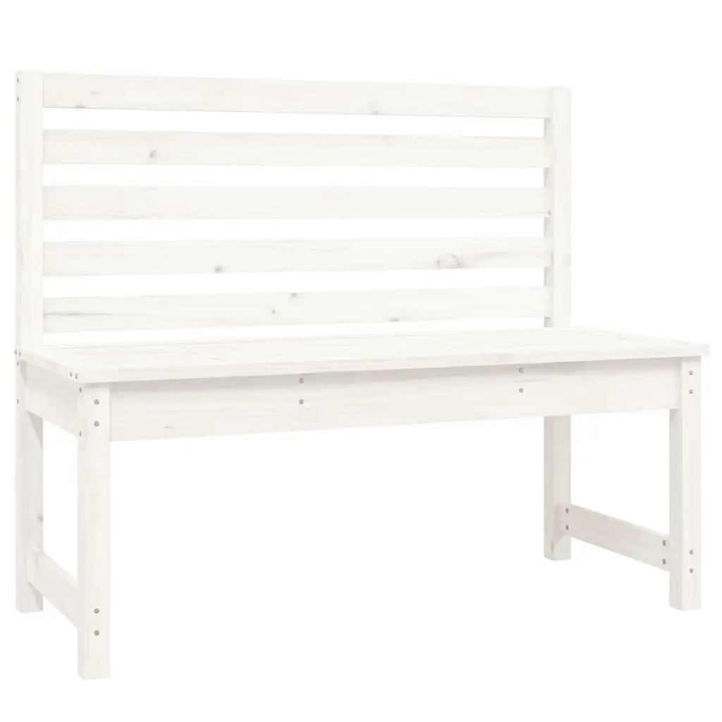 Garden Bench White 109 cm Solid Wood Pine 824033