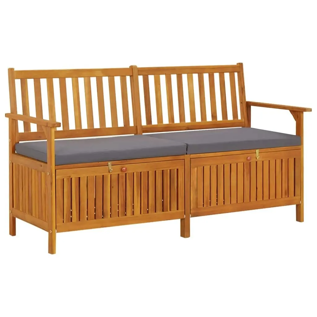 Storage Bench with Cushion 148 cm Solid Wood Acacia 316740