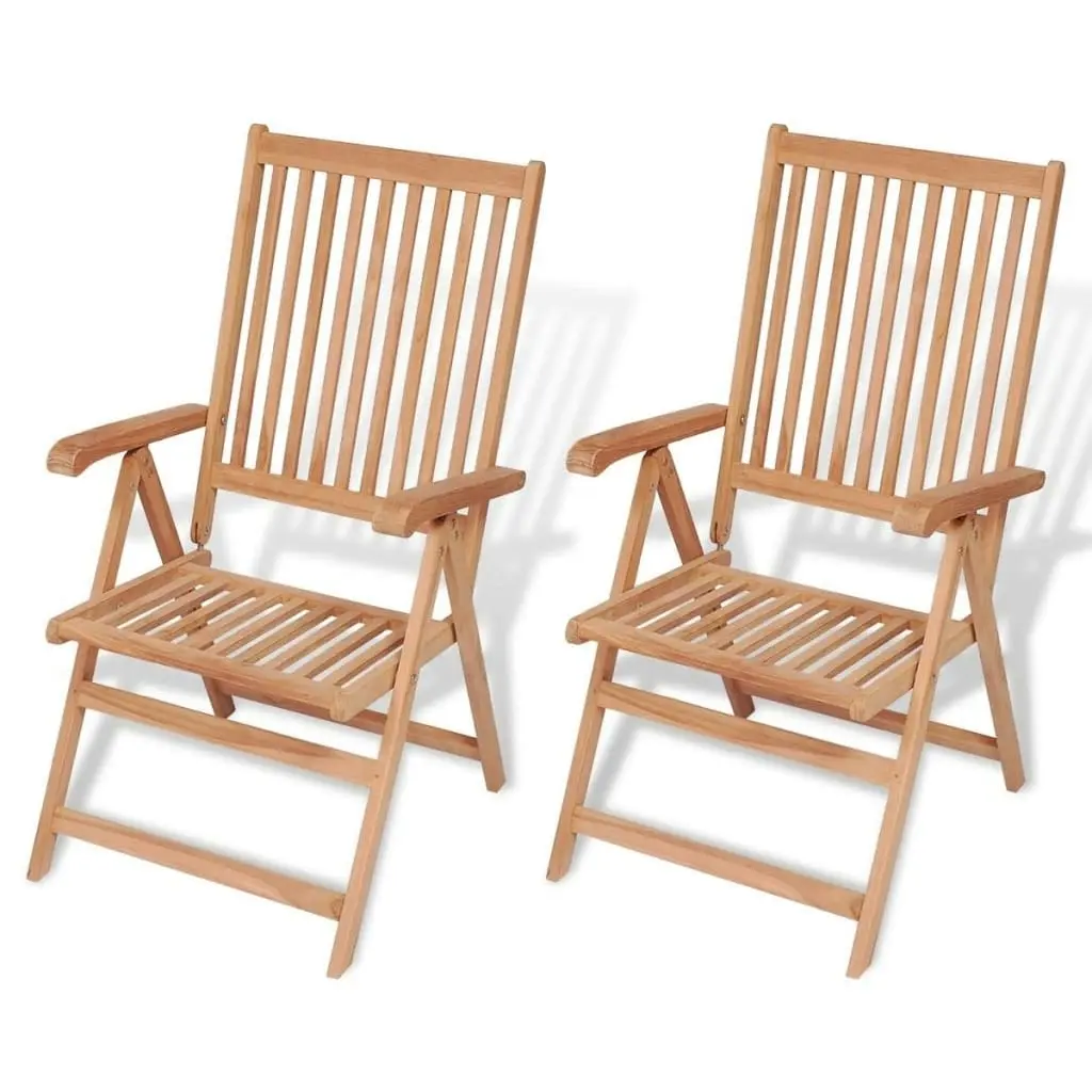 Reclining Garden Chairs 2 pcs Solid Teak Wood 43029