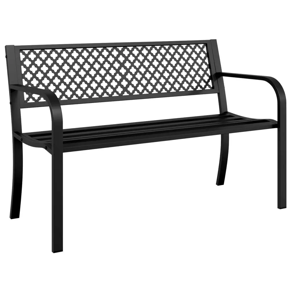 Garden Bench 119 cm Black Steel 4002828