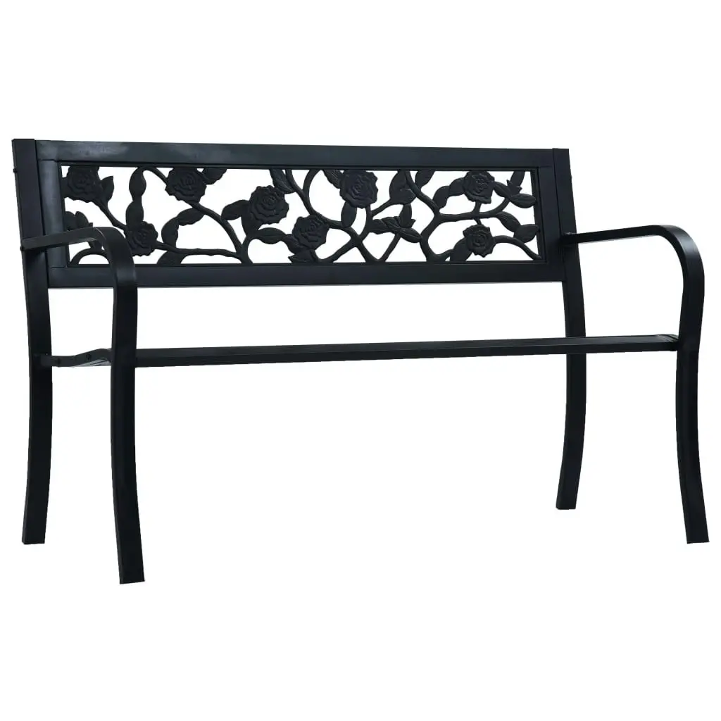 Garden Bench 125 cm Black Steel 47942