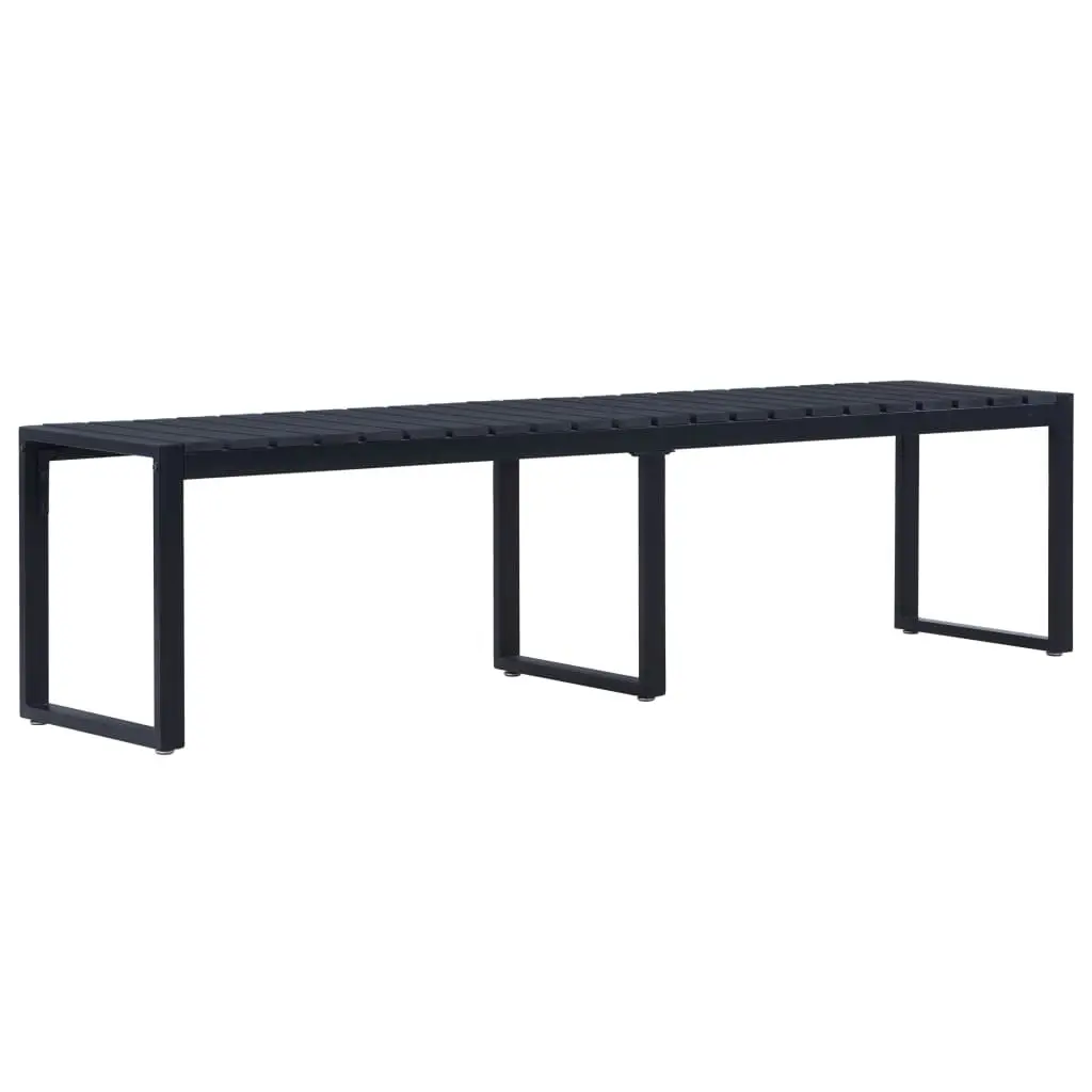 Garden Bench 180 cm PS Board Black 49493