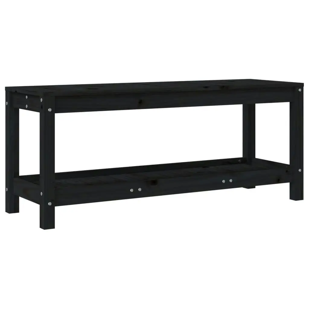 Garden Bench Black 108x35x45 cm Solid Wood Pine 832384