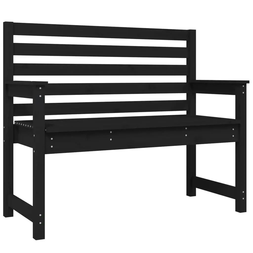 Garden Bench Black 109x48x91.5 cm Solid Wood Pine 824064