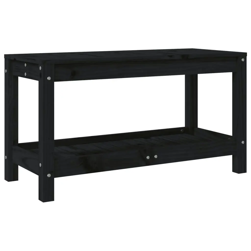 Garden Bench Black 82.5x35x45 cm Solid Wood Pine 832379