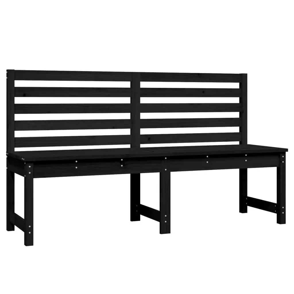 Garden Bench Black 157.5 cm Solid Wood Pine 824043