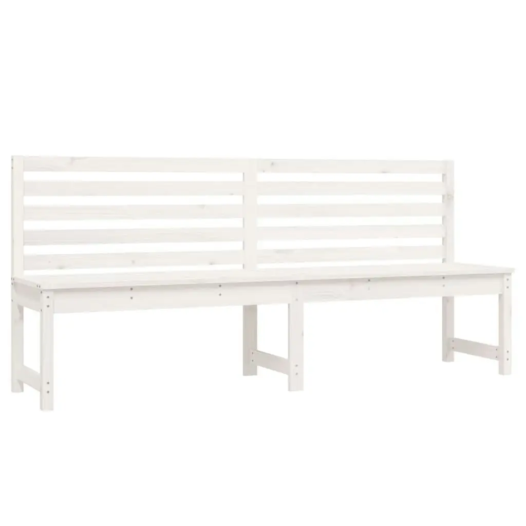 Garden Bench White 201.5 cm Solid Wood Pine 824047