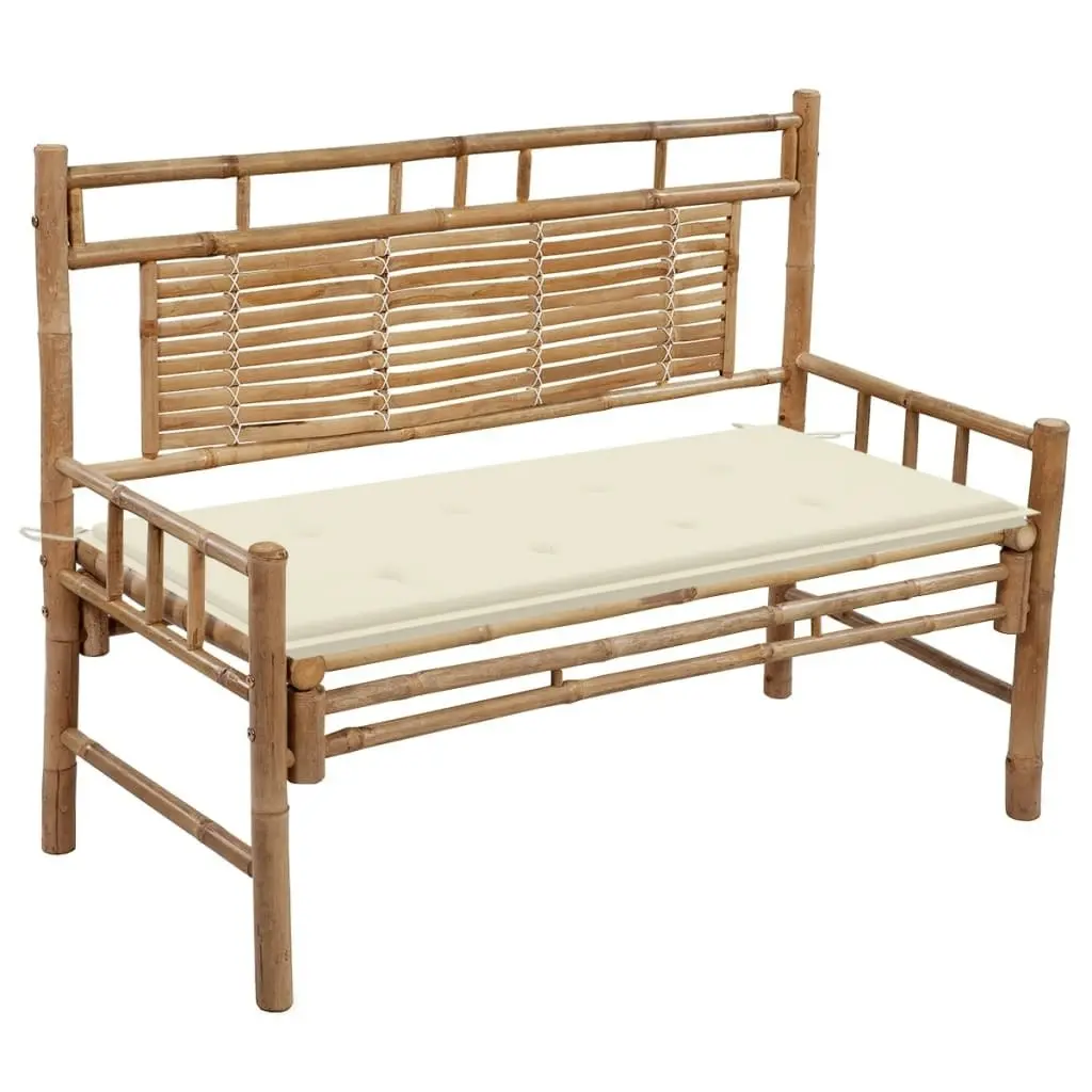 Garden Bench with Cushion 120 cm Bamboo 3063878