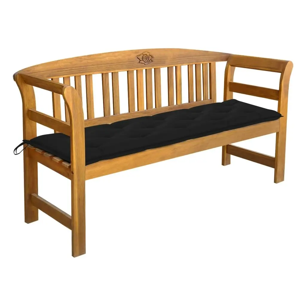 Garden Bench with Cushion 157 cm Solid Acacia Wood 3064288