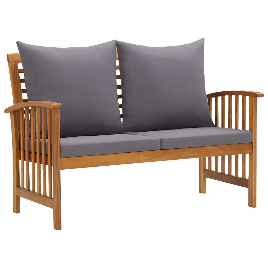 Garden Bench with Cushions 119 cm Solid Acacia Wood 310261