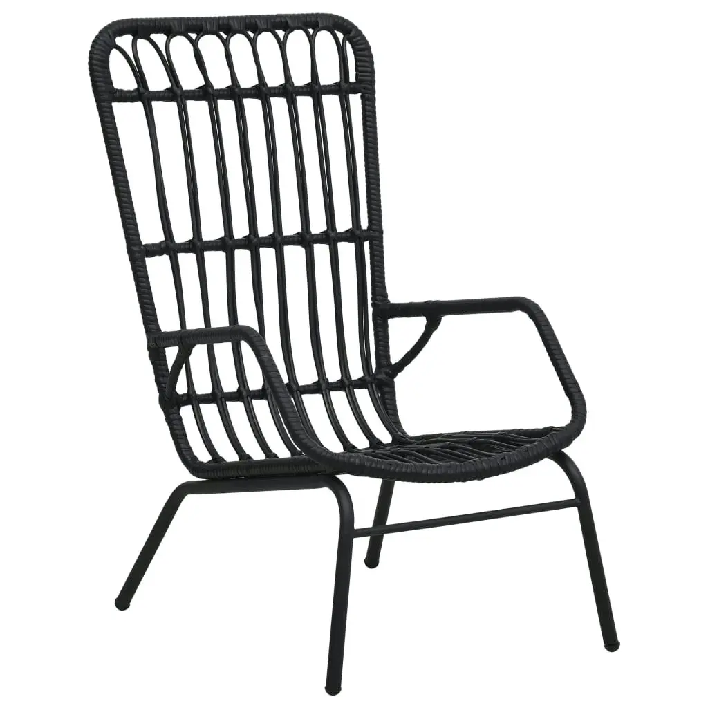 Garden Chair Poly Rattan Black 48581