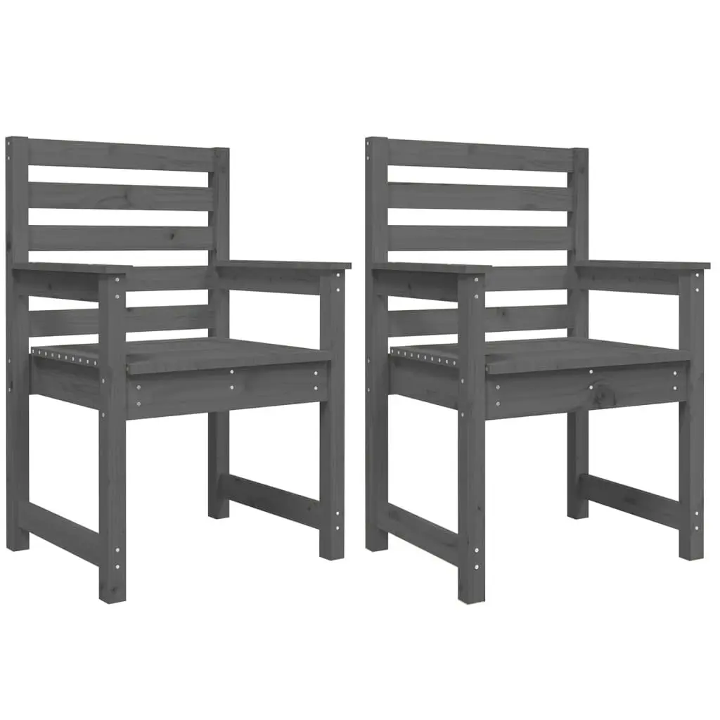 Garden Chairs 2 pcs Grey 60x48x91 cm Solid Wood Pine 824055