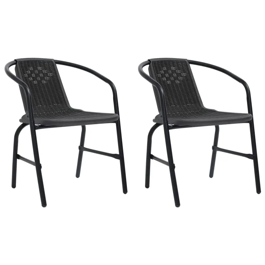 Garden Chairs 2 pcs Plastic Rattan and Steel 110 kg 312494