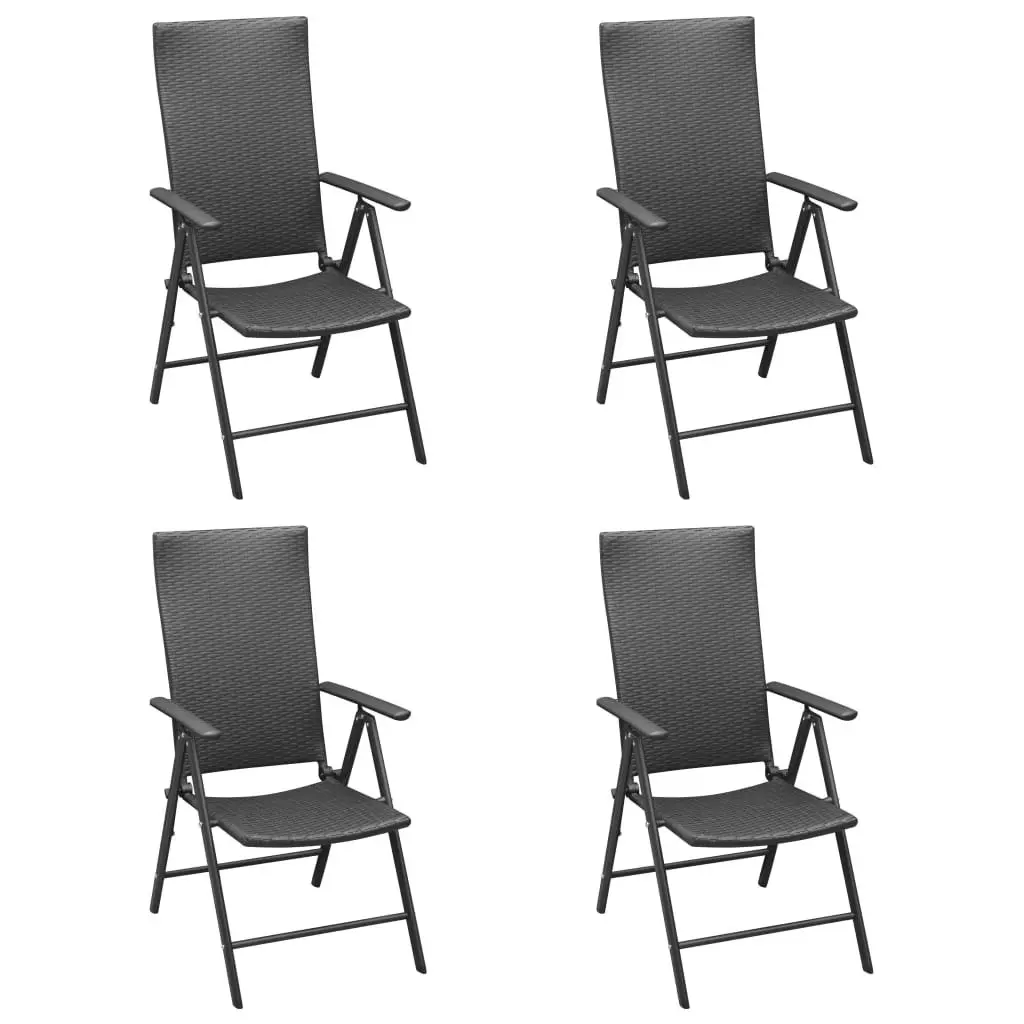 Garden Chairs 4 pcs Poly Rattan Black 313105