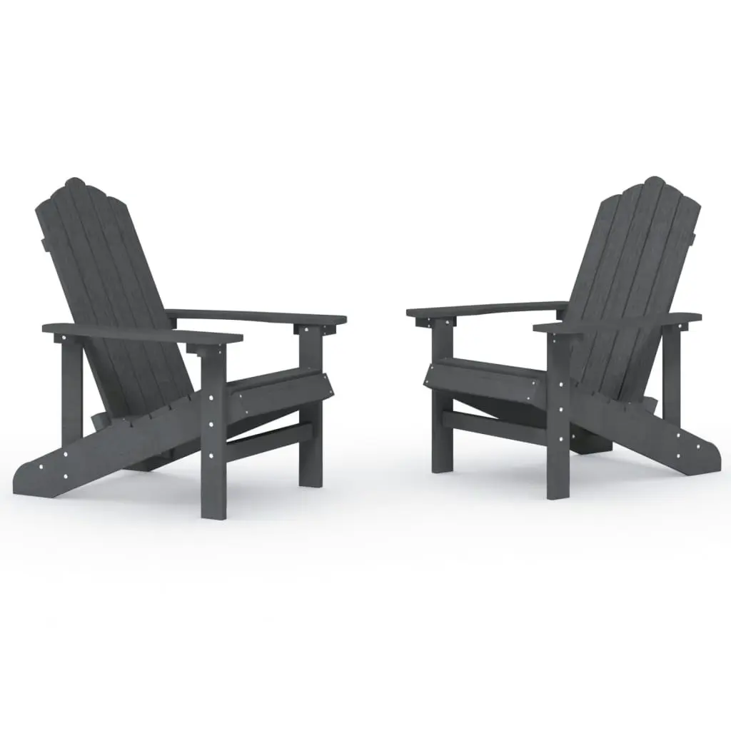 Garden Adirondack Chairs 2 pcs HDPE Anthracite 3095693