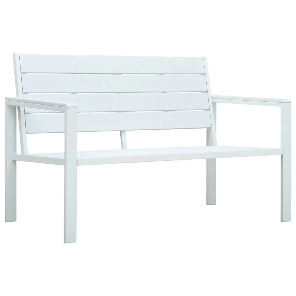 Garden Bench 120 cm HDPE White Wood Look 47870