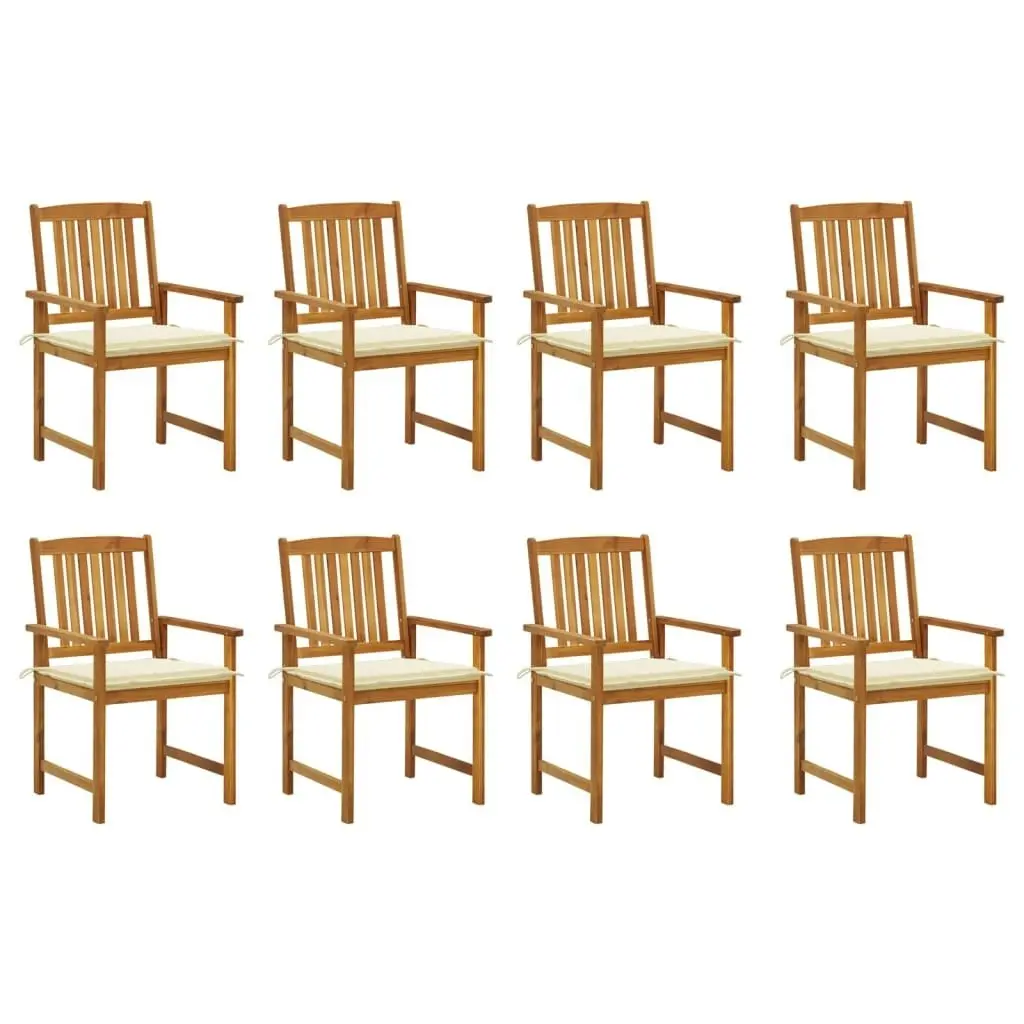 Garden Chairs with Cushions 8 pcs Solid Acacia Wood 3078168