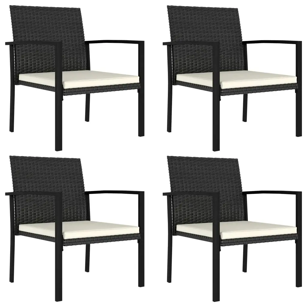 Garden Dining Chairs 4 pcs Poly Rattan Black 315111