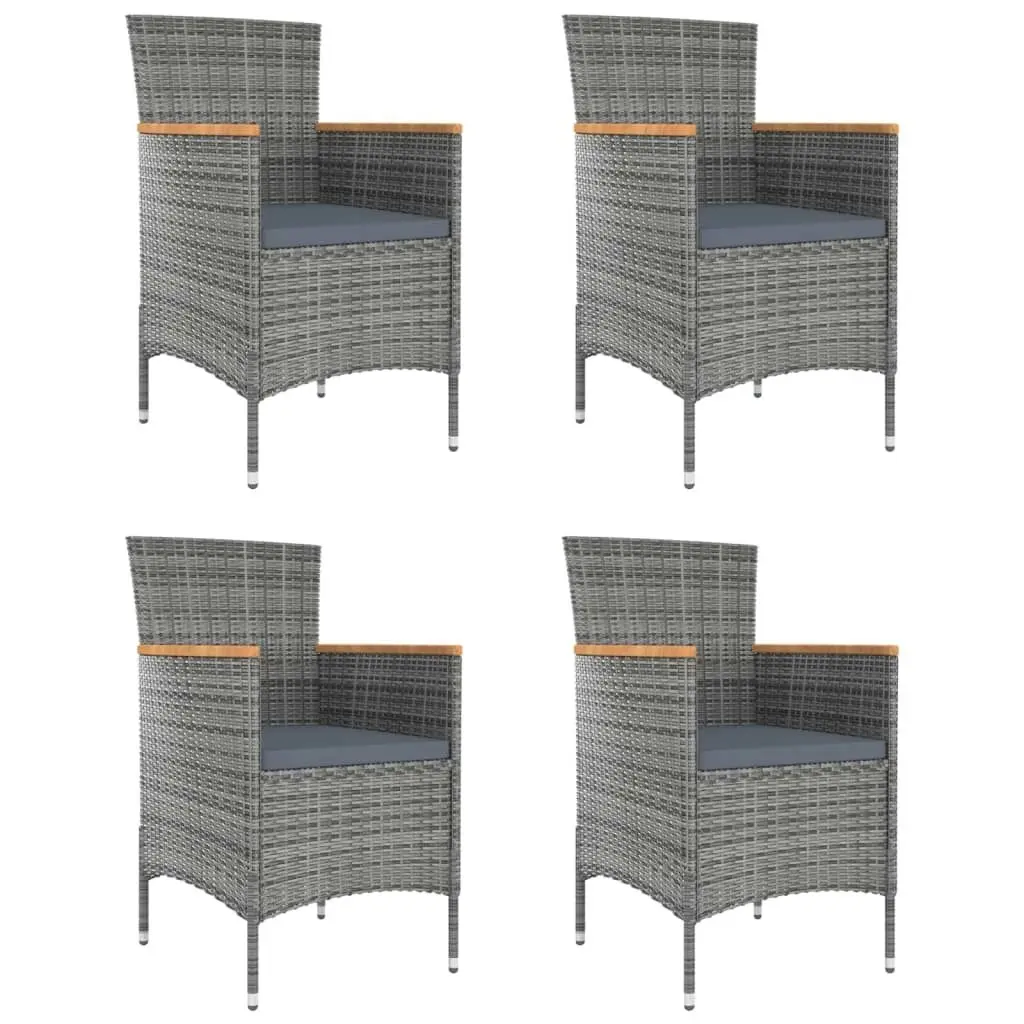 Garden Dining Chairs 4 pcs Poly Rattan Grey 316696