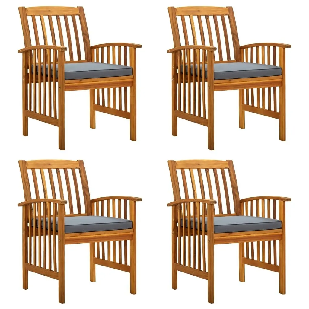 Garden Dining Chairs 4 pcs with Cushions Solid Wood Acacia 3120447