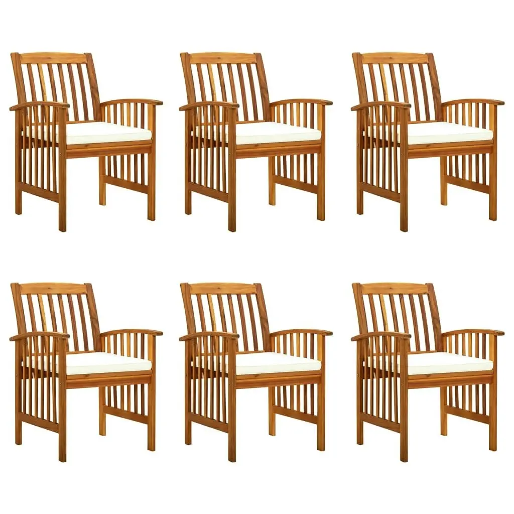 Garden Dining Chairs 6 pcs with Cushions Solid Wood Acacia 3120445