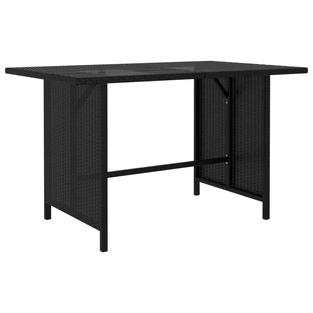 Garden Dining Table Black 110x70x65 cm Poly Rattan 313511