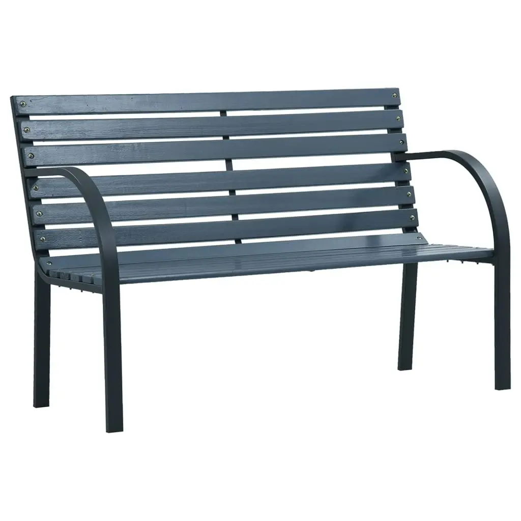 Garden Bench Grey 112 cm Solid Wood Fir 319574