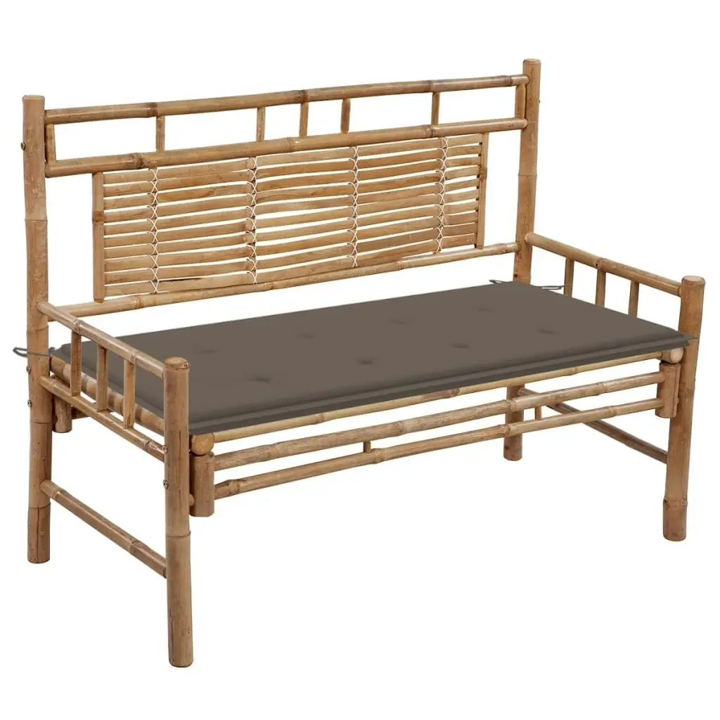 Garden Bench with Cushion 120 cm Bamboo 3063884