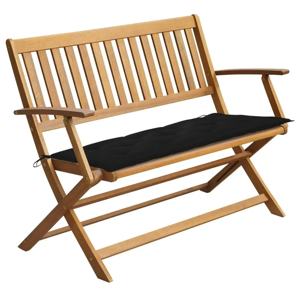 Garden Bench with Cushion 120 cm Solid Acacia Wood 3064261