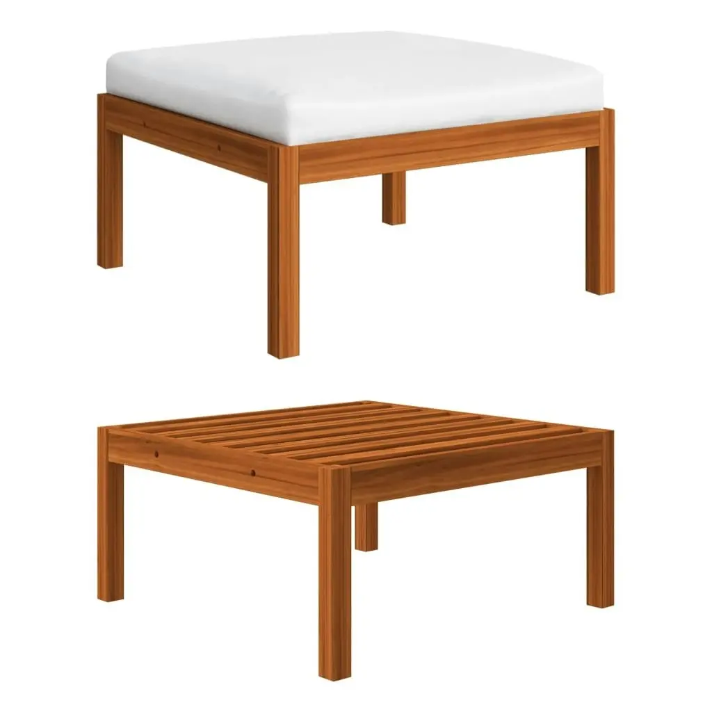 Garden Footstool with Cushion Solid Acacia Wood 312430