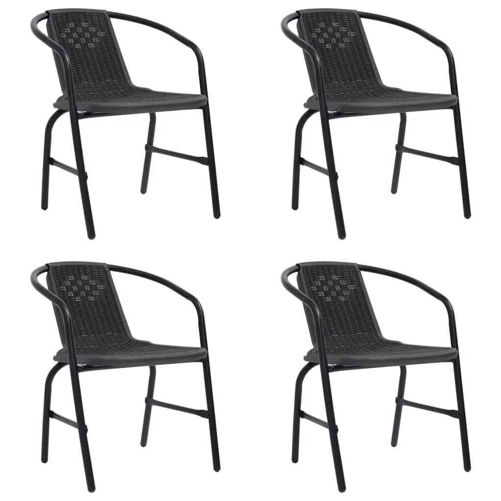 Garden Chairs 4 pcs Plastic Rattan and Steel 110 kg 3107703