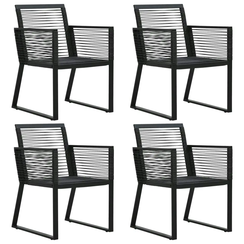 Garden Chairs 4 pcs Rope Rattan Black 312160