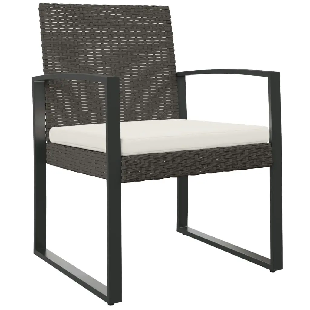 Garden Dining Chairs 2 pcs Brown PP Rattan 360204