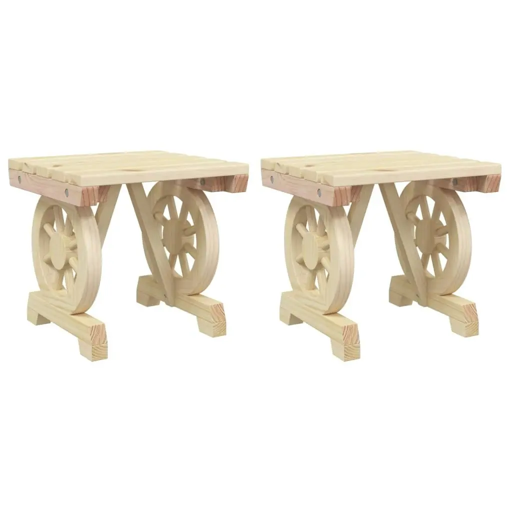 Garden Footstools 2 pcs Solid Wood Fir 3207133