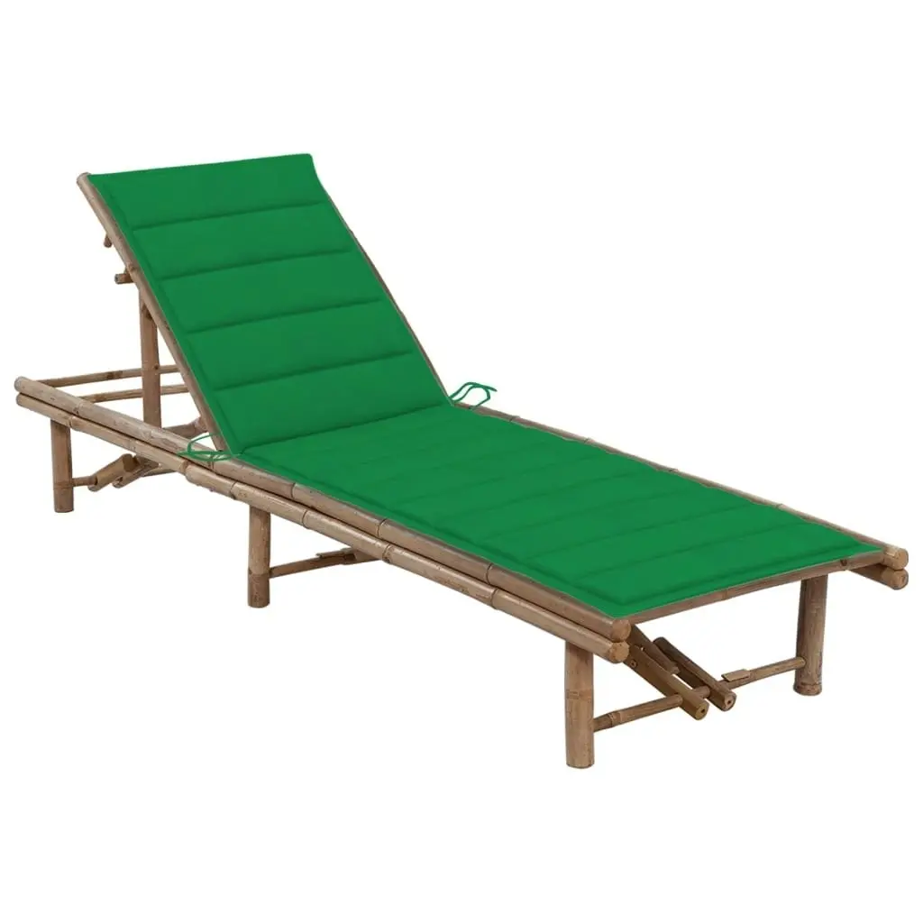 Garden Sun Lounger with Cushion Bamboo 3061637