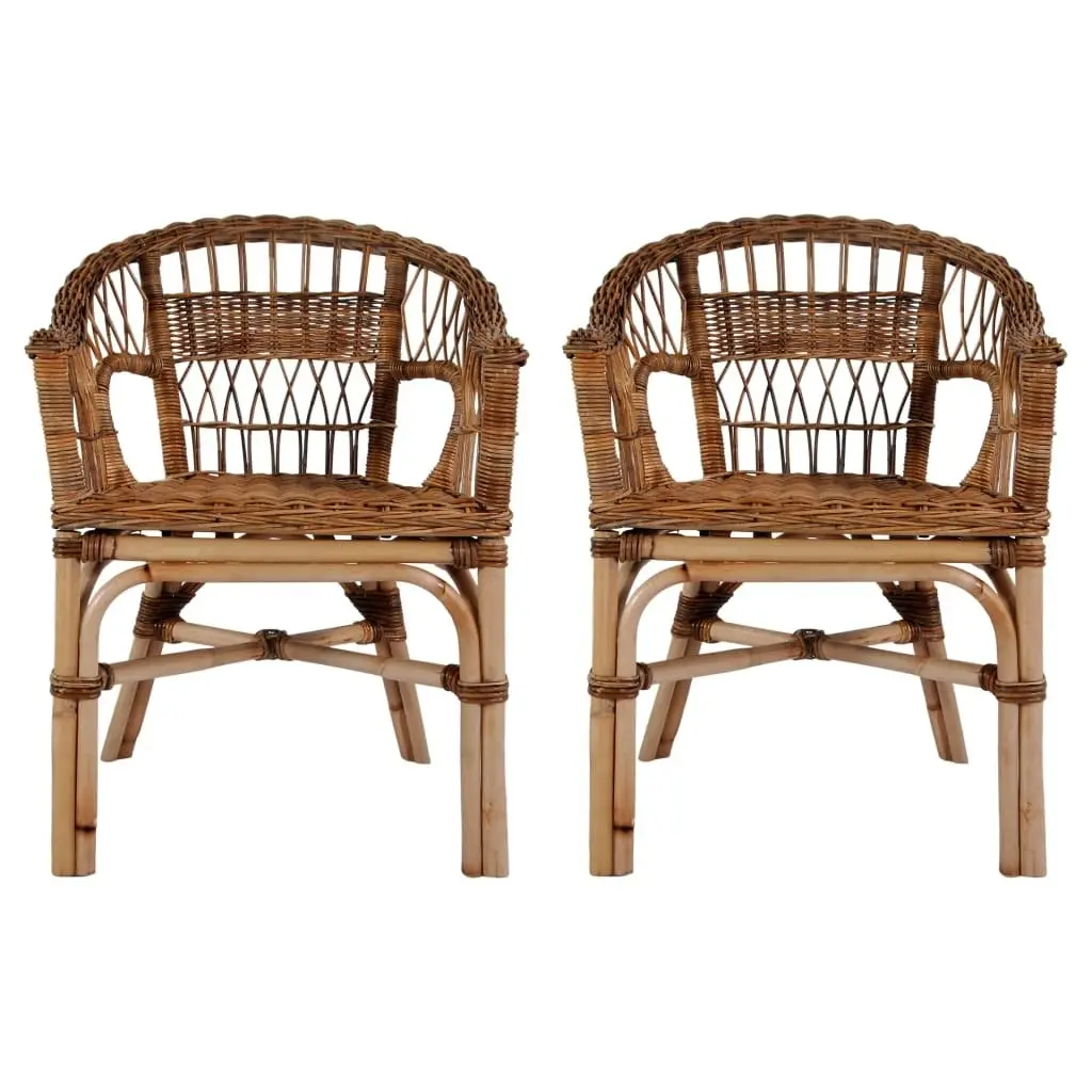 Outdoor Chairs 2 pcs Natural Rattan Brown 275842