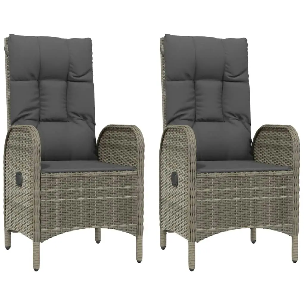 Outdoor Chairs 2 pcs Poly Rattan Grey 46219