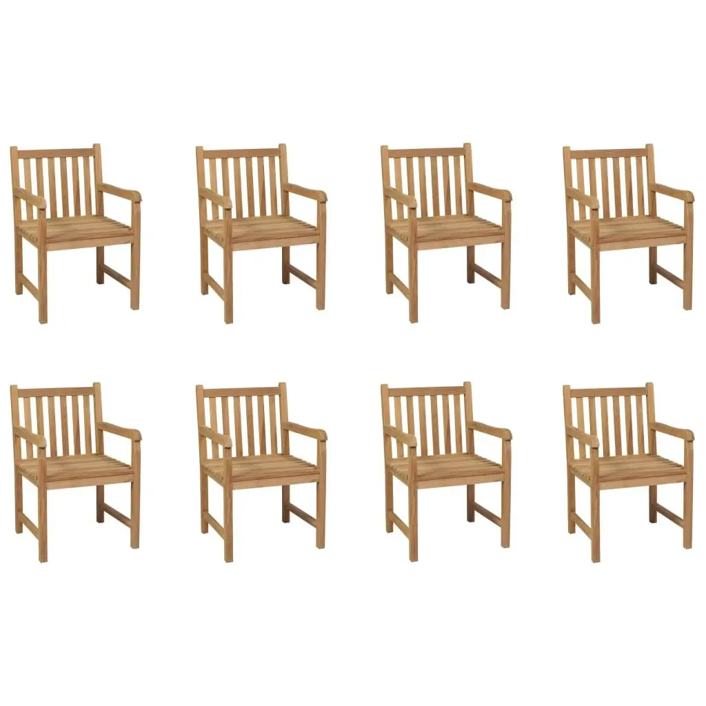 Outdoor Chairs 8 pcs Solid Teak Wood 3073003