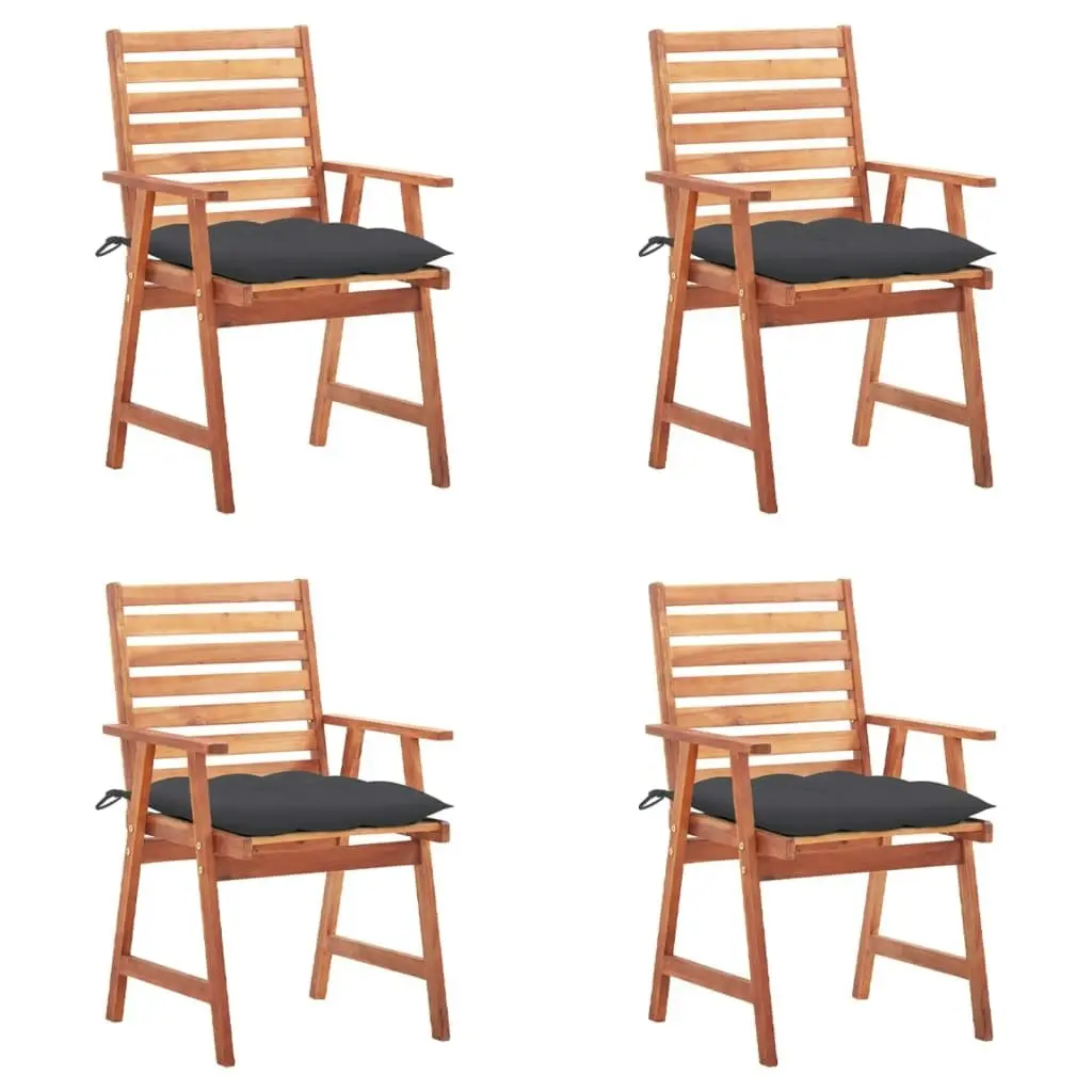 Outdoor Dining Chairs 4 pcs with Cushions Solid Acacia Wood 3078335