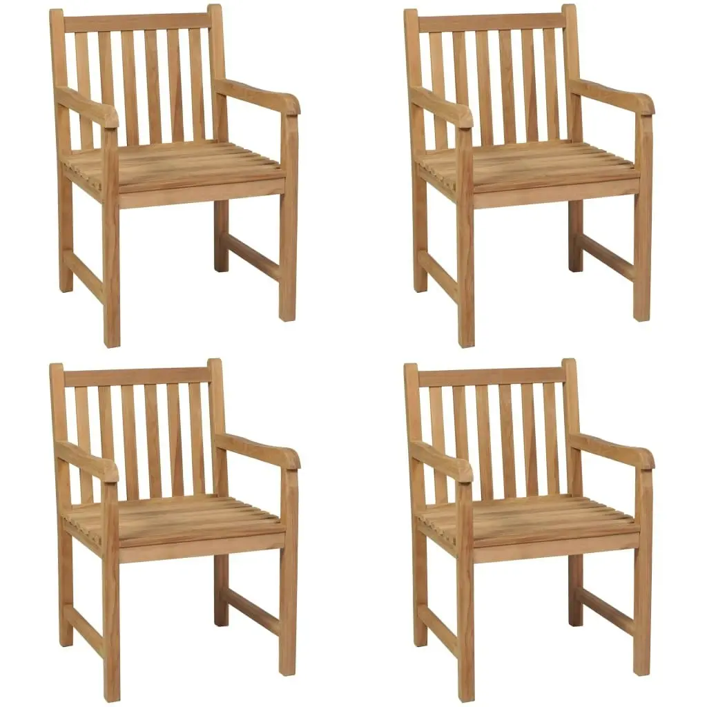 Outdoor Chairs 4 pcs Solid Teak Wood 3073001