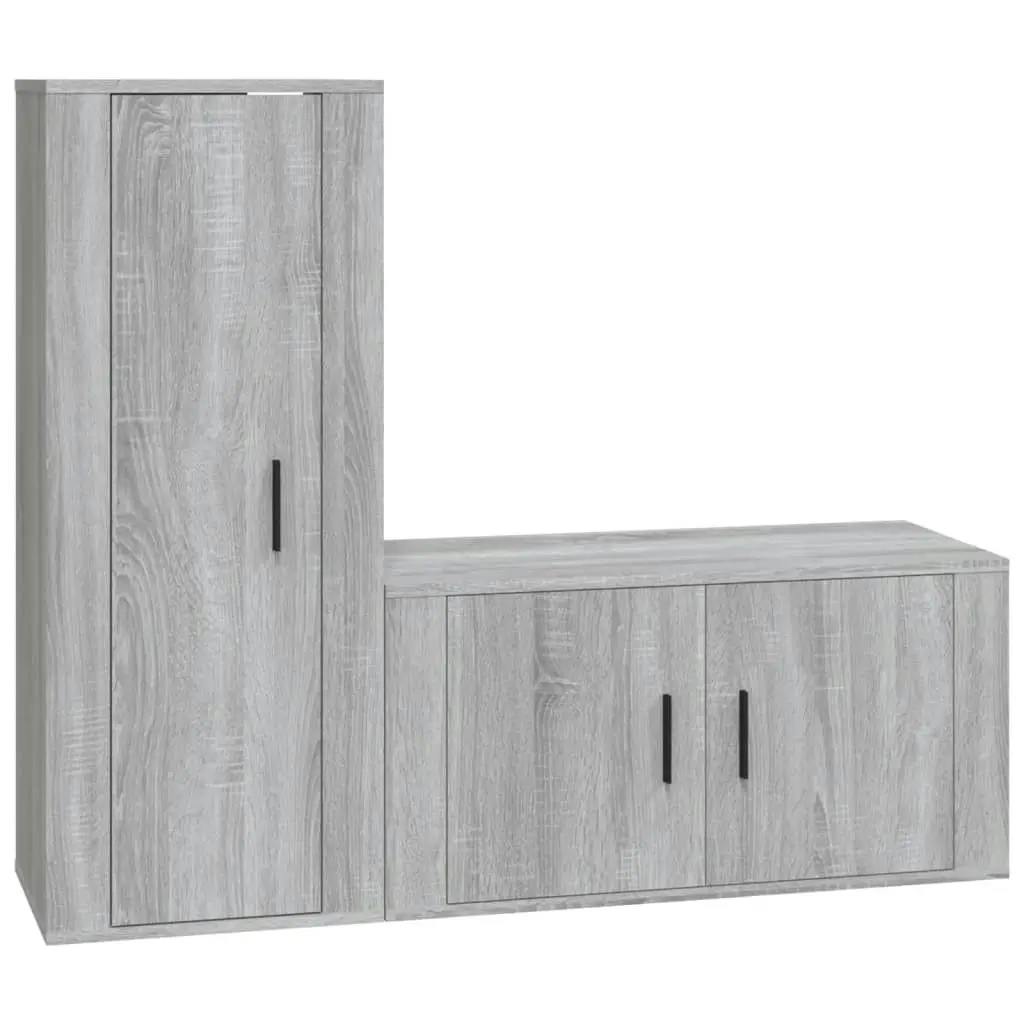 2 Piece TV Cabinet Set Grey Sonoma Engineered Wood 3188732