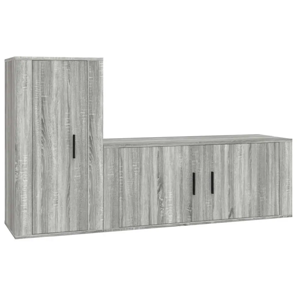 2 Piece TV Cabinet Set Grey Sonoma Engineered Wood 3188492