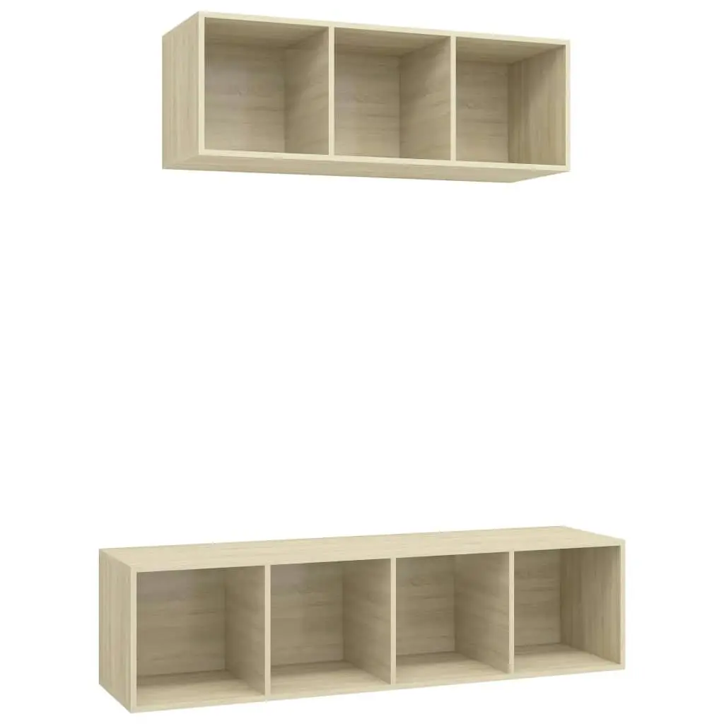 2 Piece TV Cabinet Set Sonoma Oak Engineered Wood 3079793