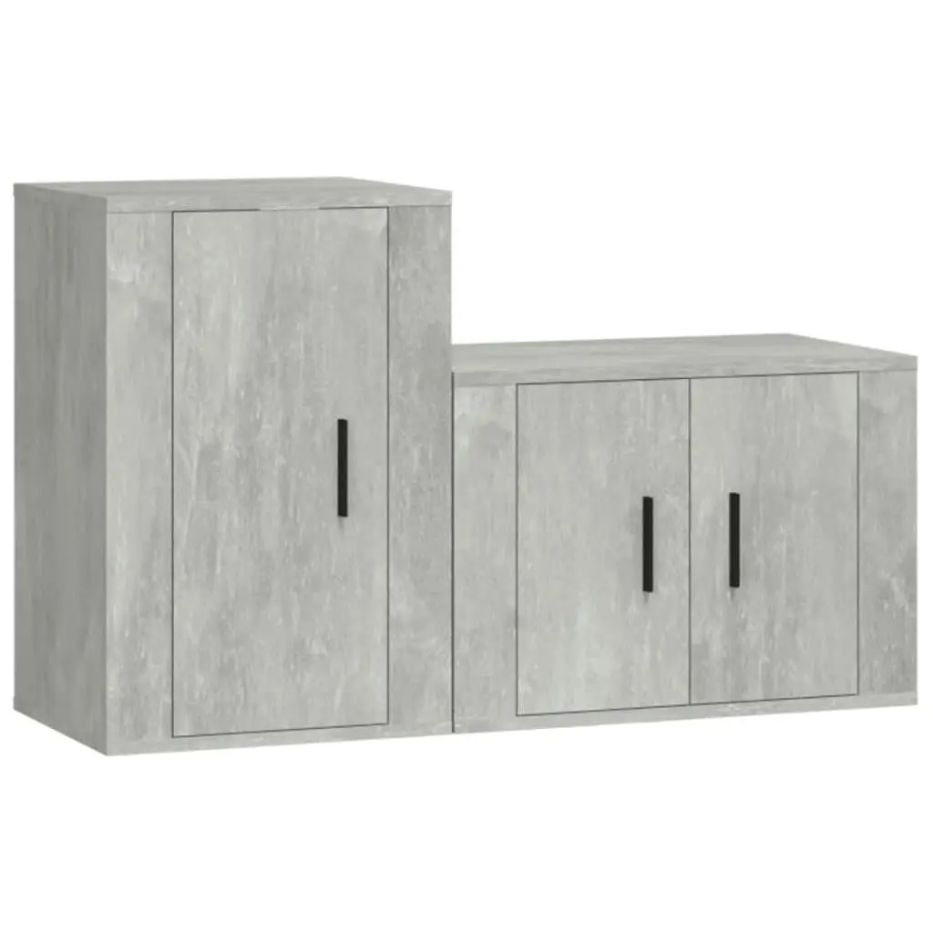 2 Piece TV Cabinet Set Concrete Grey Engineered Wood 3188450